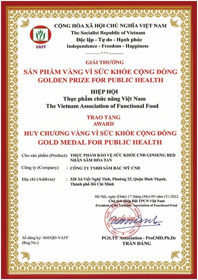 giải thưởng vì sức khỏe cộng đồng