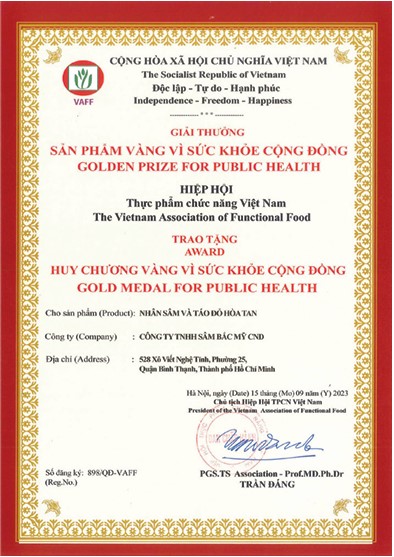 giải thưởng vì sức khỏe cộng đồng 2